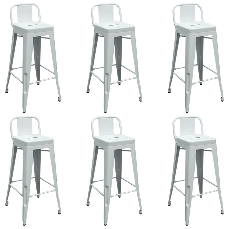 Contemporary Metal Barstool Low Back Counter Stool with Iorn 4 Legs