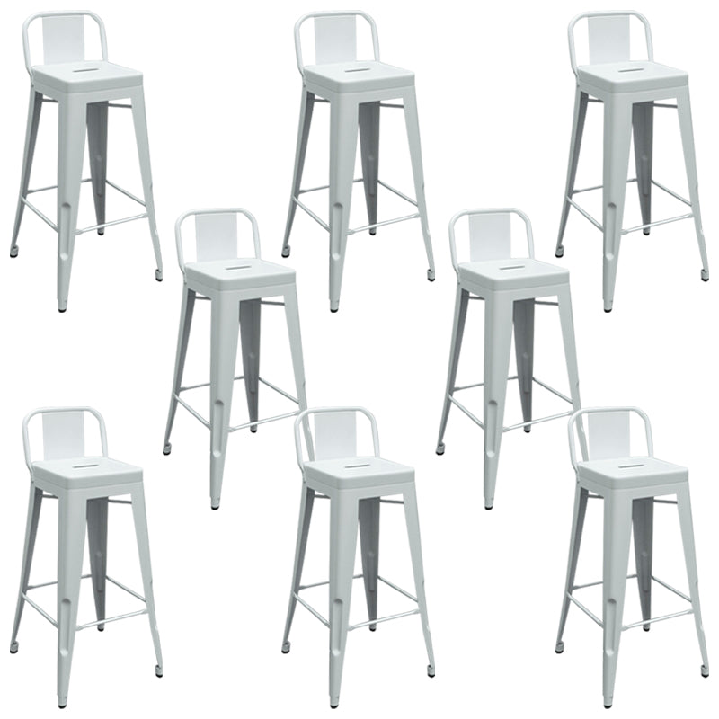 Contemporary Metal Barstool Low Back Counter Stool with Iorn 4 Legs