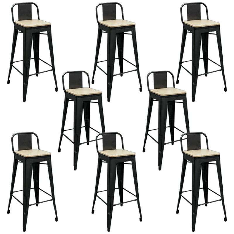 Contemporary Metal Barstool Low Back Counter Stool with Iorn 4 Legs