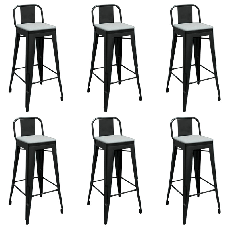 Contemporary Metal Barstool Low Back Counter Stool with Iorn 4 Legs