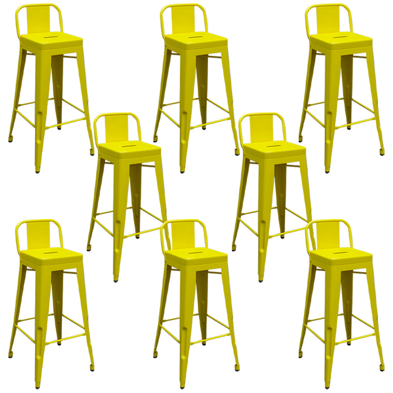 Contemporary Metal Barstool Low Back Counter Stool with Iorn 4 Legs