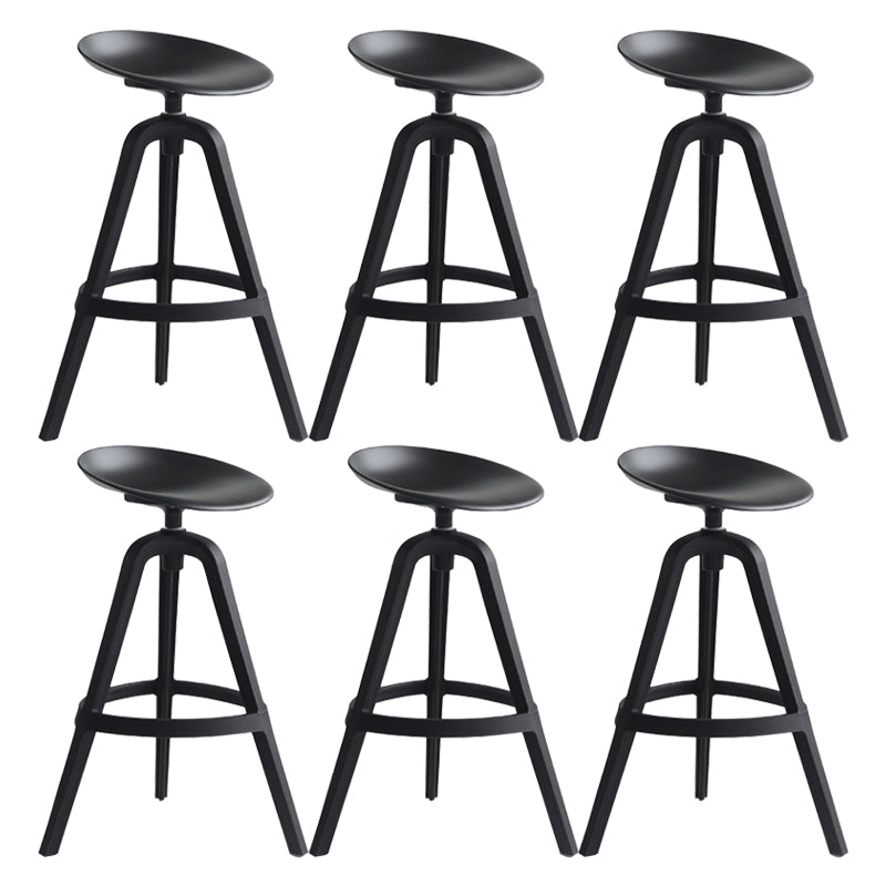 Modern Indoor Bar & Counter Stool Low Back Plastic Footrest Dining Stool