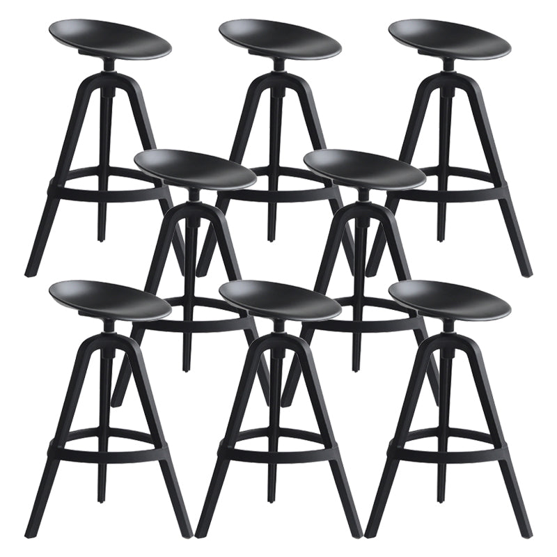 Modern Indoor Bar & Counter Stool Low Back Plastic Footrest Dining Stool