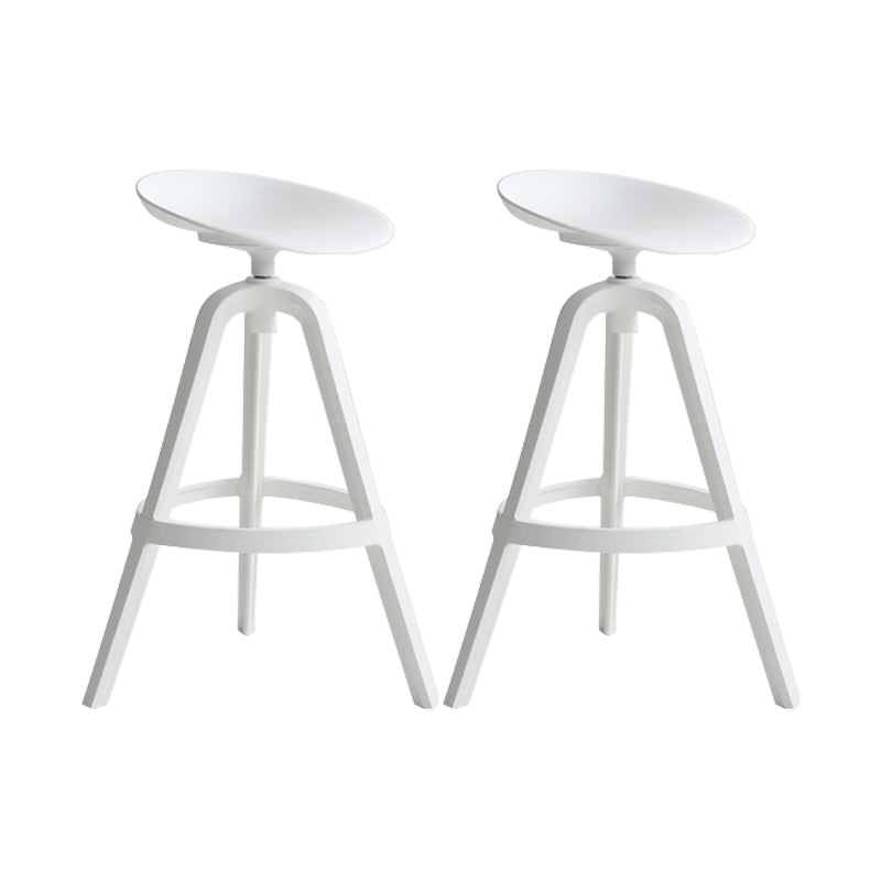 Modern Indoor Bar & Counter Stool Low Back Plastic Footrest Dining Stool