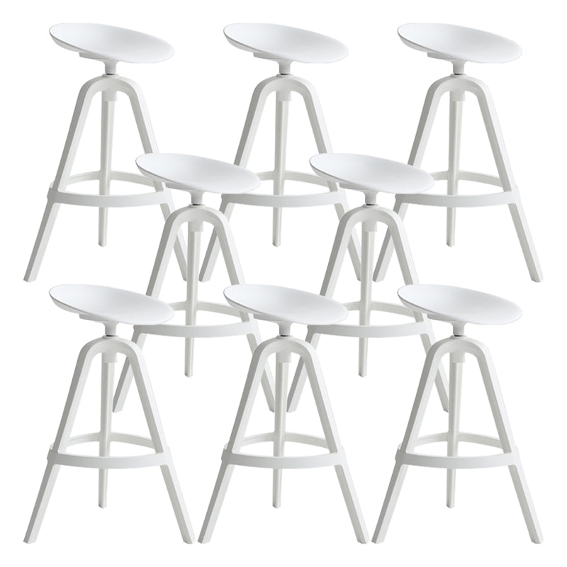 Modern Indoor Bar & Counter Stool Low Back Plastic Footrest Dining Stool