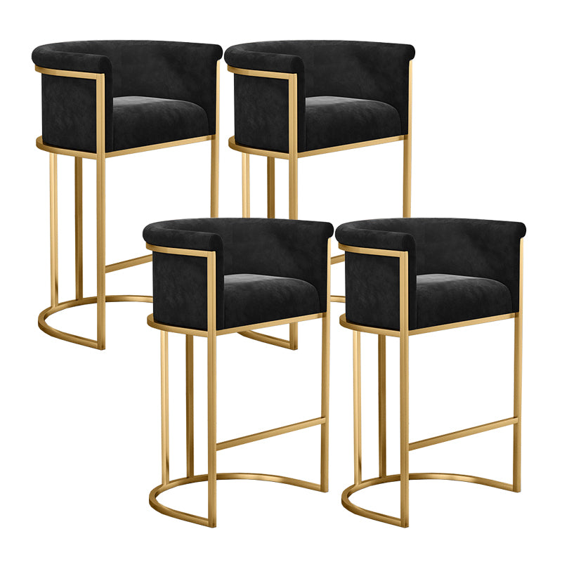 Low Back Footrest Bar Stools Scandinavian Fabric Barstool for Restaurant