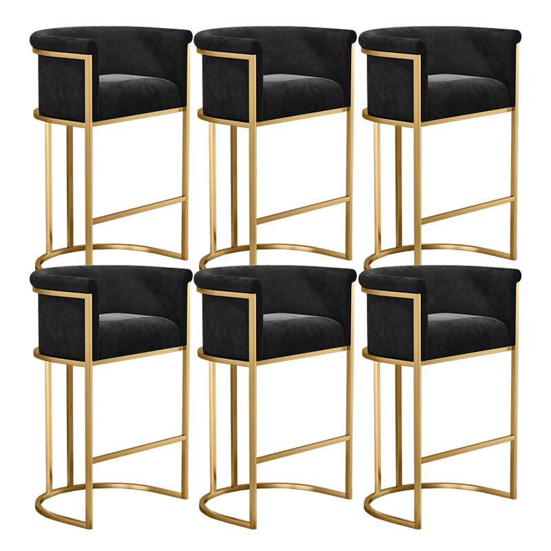 Low Back Footrest Bar Stools Scandinavian Fabric Barstool for Restaurant