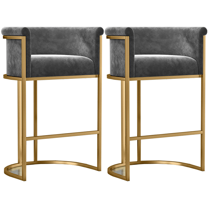 Low Back Footrest Bar Stools Scandinavian Fabric Barstool for Restaurant