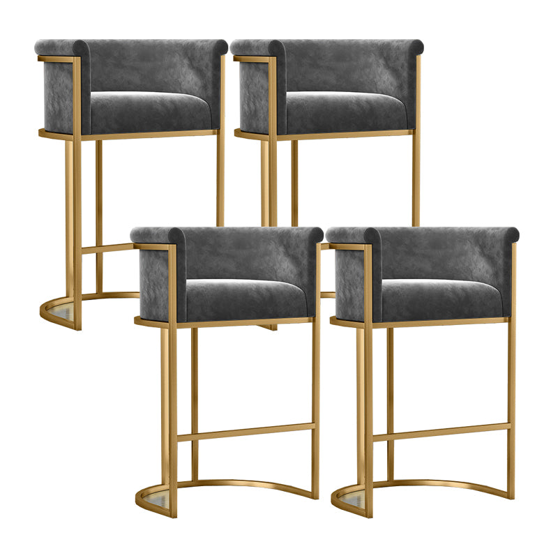 Low Back Footrest Bar Stools Scandinavian Fabric Barstool for Restaurant