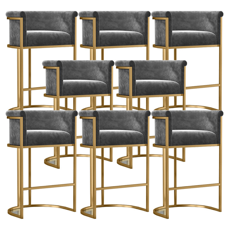 Low Back Footrest Bar Stools Scandinavian Fabric Barstool for Restaurant