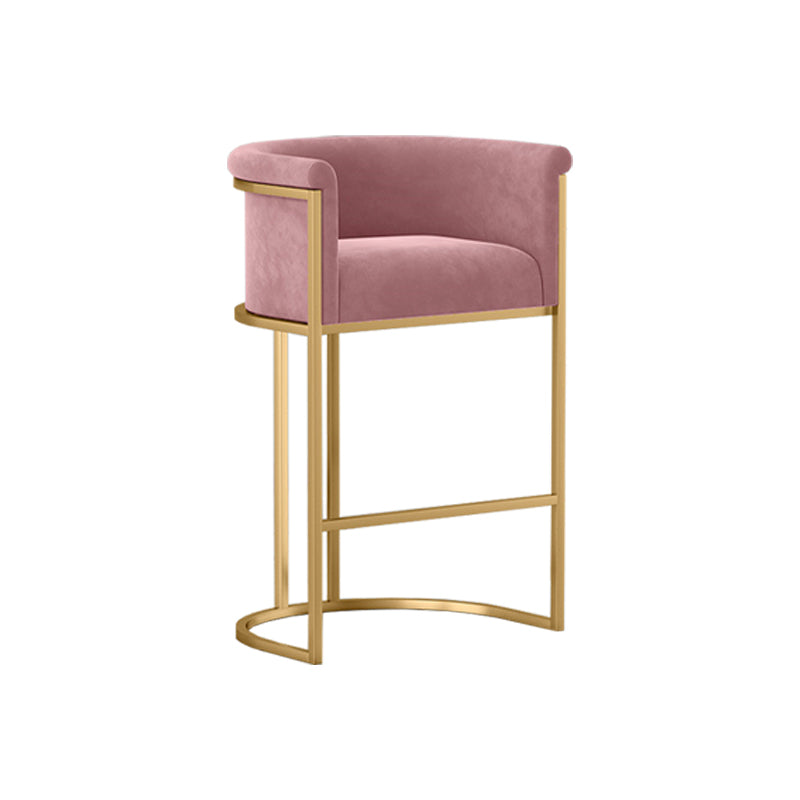 Low Back Footrest Bar Stools Scandinavian Fabric Barstool for Restaurant