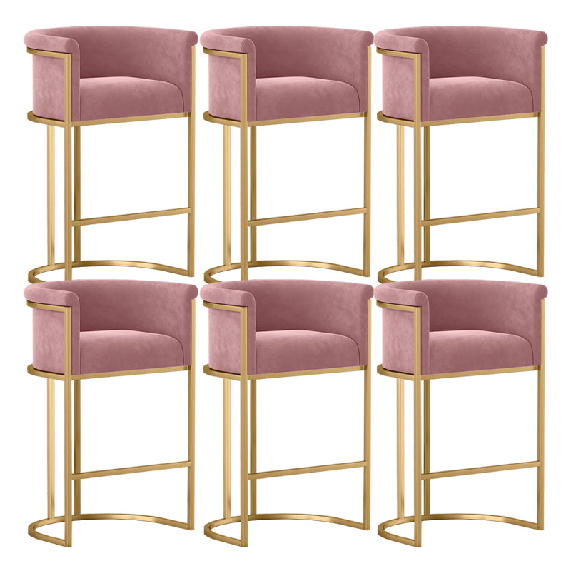 Low Back Footrest Bar Stools Scandinavian Fabric Barstool for Restaurant