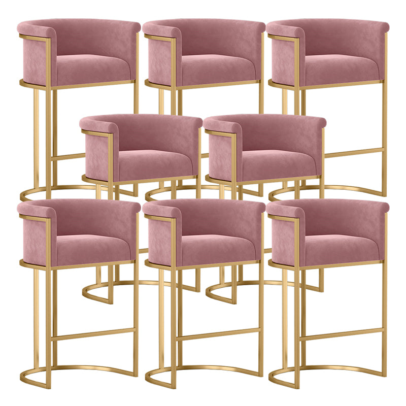 Low Back Footrest Bar Stools Scandinavian Fabric Barstool for Restaurant