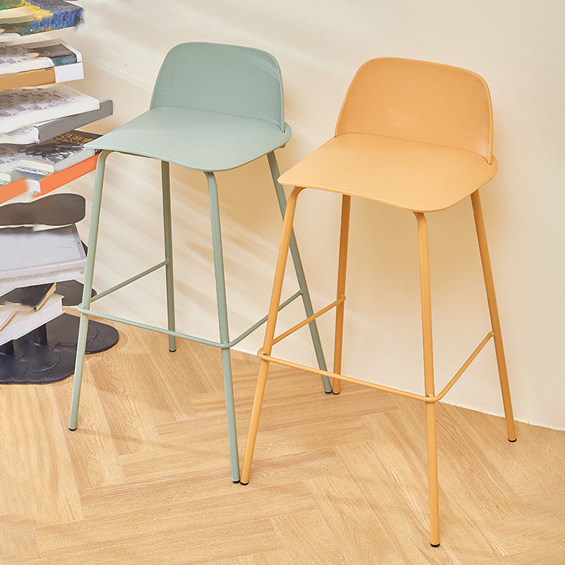 Low Back Counter Stools Modern Footrest Plastic Indoor Bar & Counter Stool