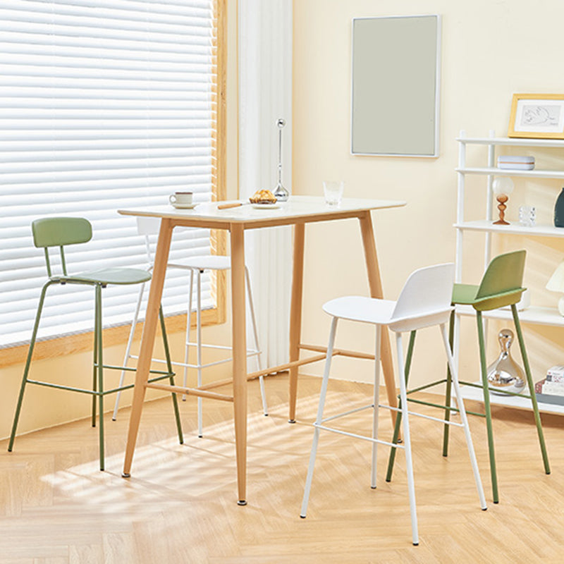 Low Back Counter Stools Modern Footrest Plastic Indoor Bar & Counter Stool