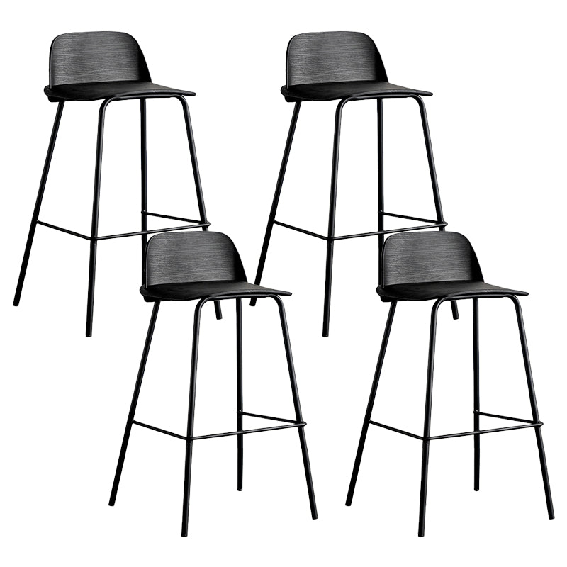 Low Back Counter Stools Modern Footrest Plastic Indoor Bar & Counter Stool