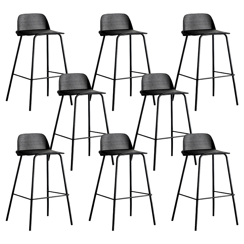 Low Back Counter Stools Modern Footrest Plastic Indoor Bar & Counter Stool