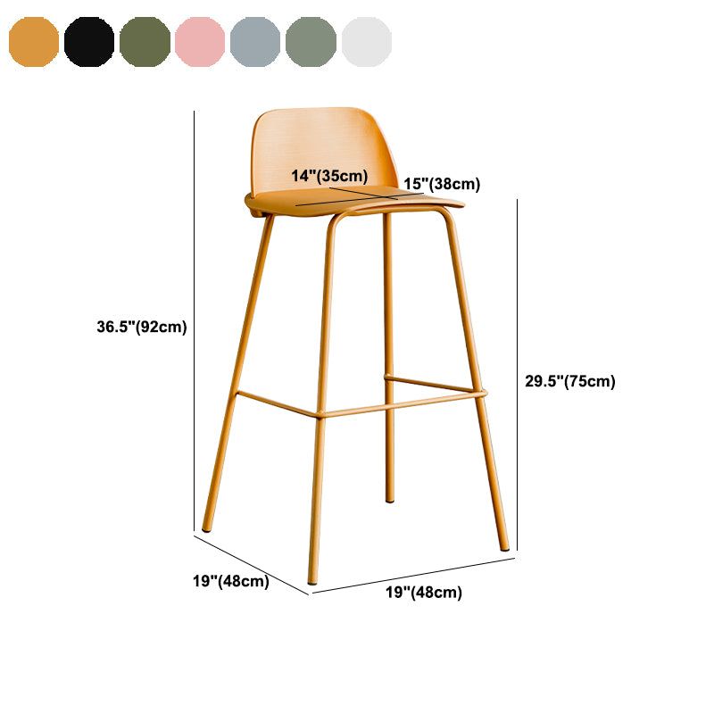 Low Back Counter Stools Modern Footrest Plastic Indoor Bar & Counter Stool