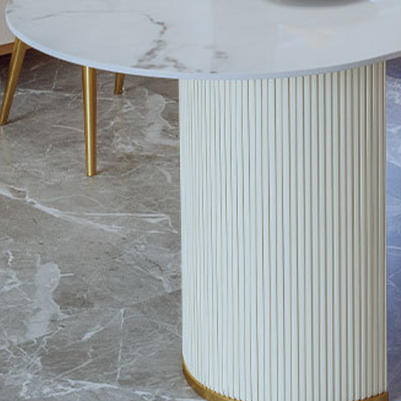 Nordic Glam Style Sintered Stone Rectangle Table Set 1/3/4/5 Pieces Dining Set