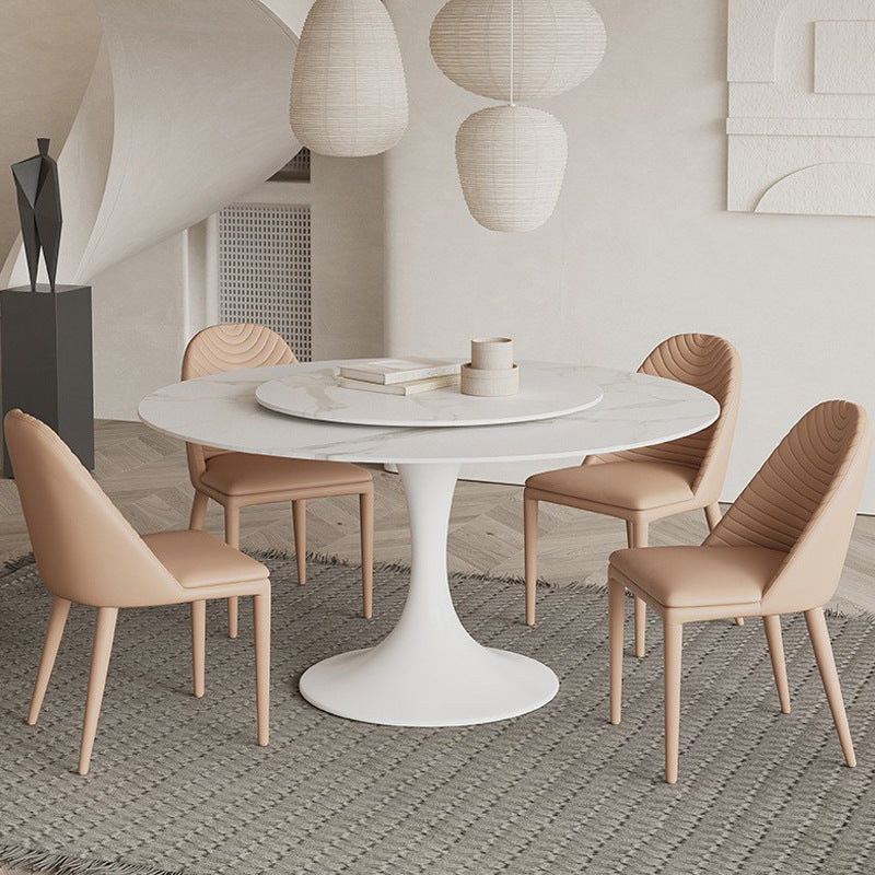 Modern Pure White Stone Dining Set Stone 1/4/5/7 Pieces Dining Furniture for Home