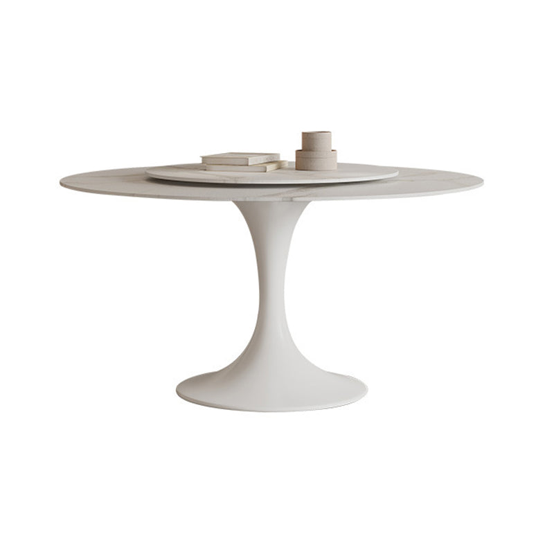 Modern Pure White Stone Dining Set Stone 1/4/5/7 Pieces Dining Furniture for Home