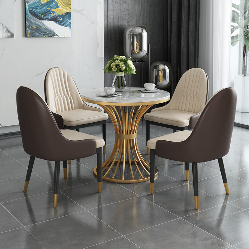 Glam Stone Dining Set 1/3/4/5 Pieces Dining Furniture for Home