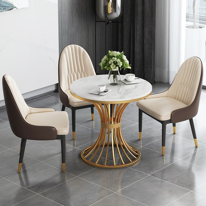 Glam Stone Dining Set 1/3/4/5 Pieces Dining Furniture for Home