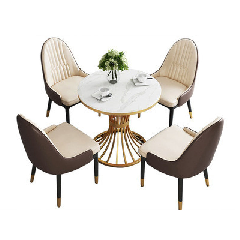 Glam Stone Dining Set 1/3/4/5 Pieces Dining Furniture for Home