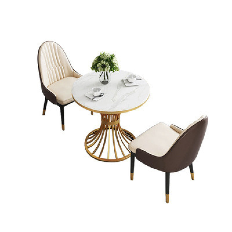 Glam Stone Dining Set 1/3/4/5 Pieces Dining Furniture for Home