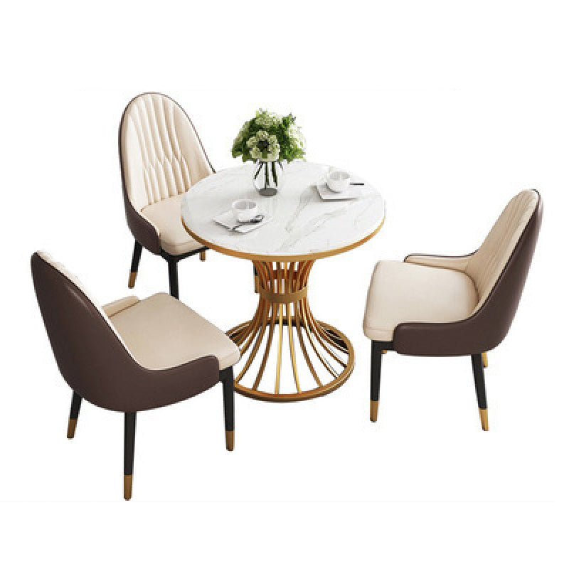 Glam Stone Dining Set 1/3/4/5 Pieces Dining Furniture for Home