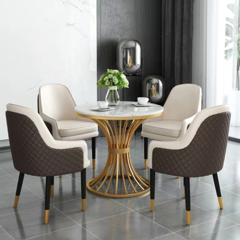 Glam Stone Dining Set 1/3/4/5 Pieces Dining Furniture for Home