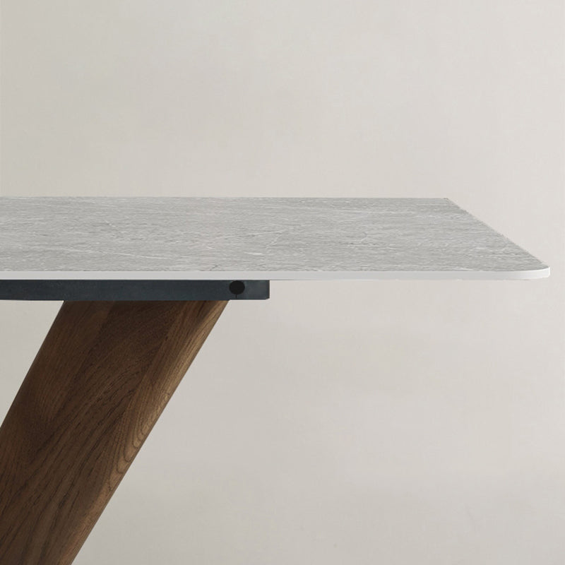 Modern Dining Set 1/4/5/7 Pcs Sintered Stone Dining Table and Chairs with Solid Wood Frame