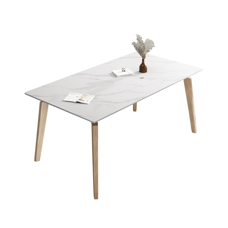 Contemporary Dining Set 1/2/5/7 Pcs Rectangle Dining Table with Upholstered Chairs