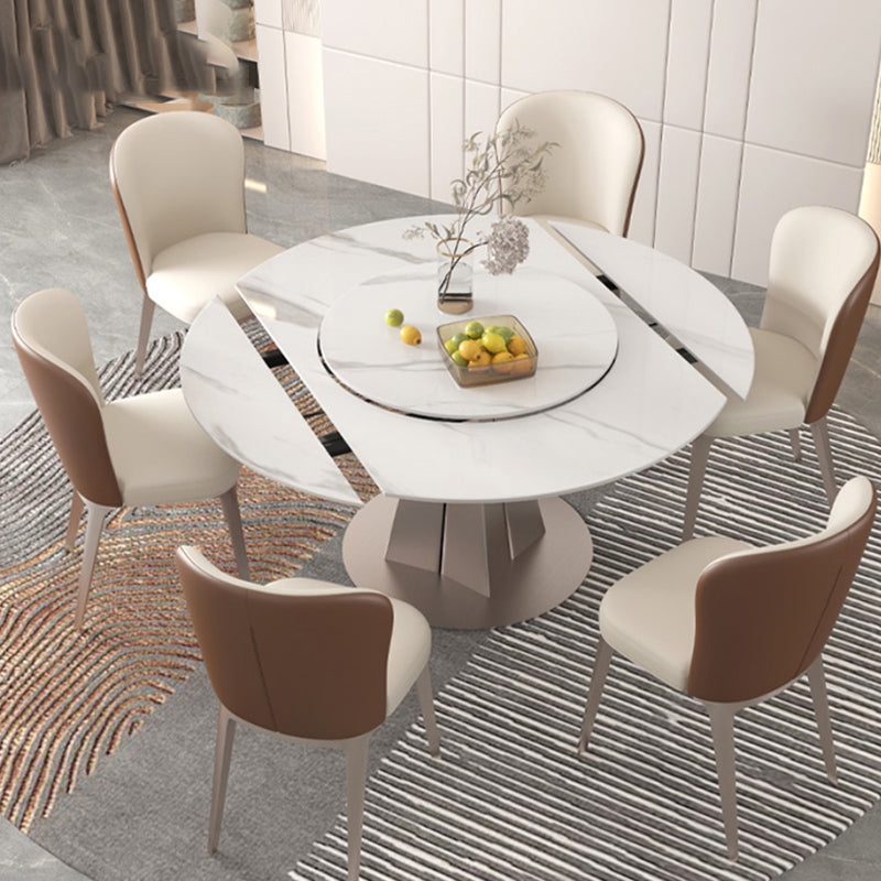 Modern Round Sintered Stone Table Set 1/4/5/7/9 Pieces Dining Set