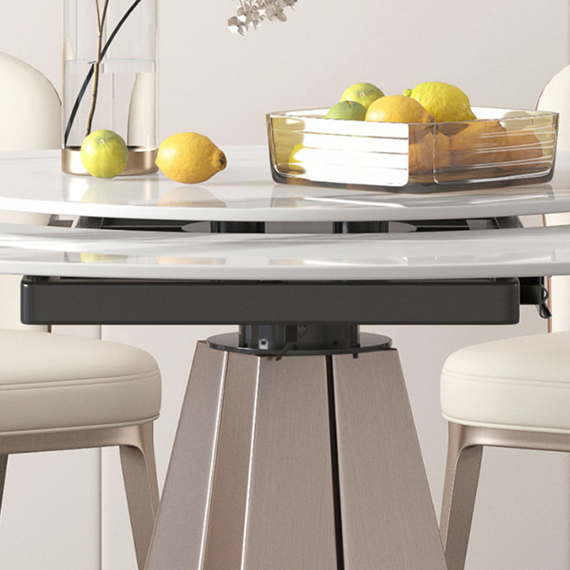 Modern Round Sintered Stone Table Set 1/4/5/7/9 Pieces Dining Set