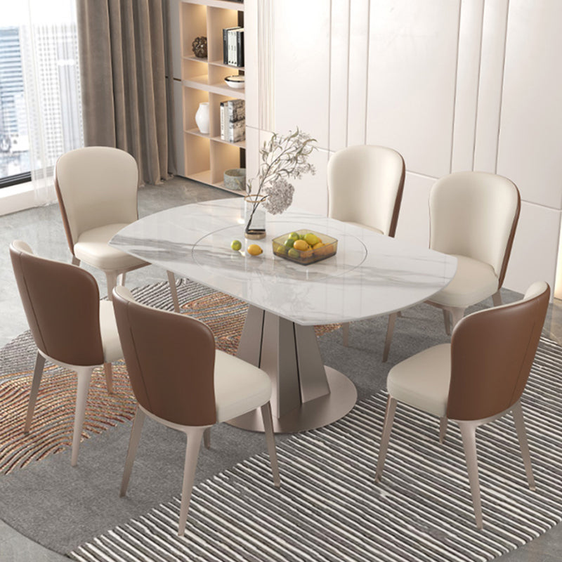 Modern Round Sintered Stone Table Set 1/4/5/7/9 Pieces Dining Set