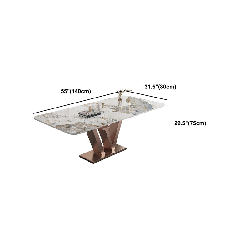 Nordic Glam Rectangle Sintered Stone Table Set 1/2/5/6 Pieces Dining Set