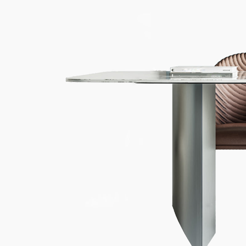 Rectangle Dining Table Set 1/4/7 Pcs Stone Dining Table with Upholstered Chairs