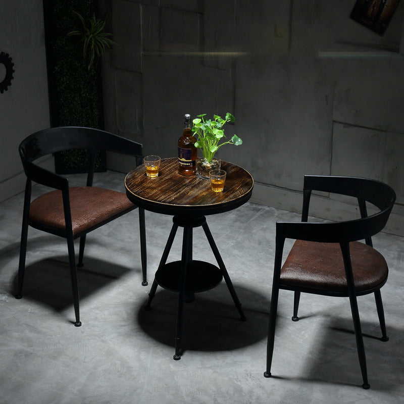 Modern Style Round Solid Wood Dining Set 1/2/3/4/5 Pieces Dining Set