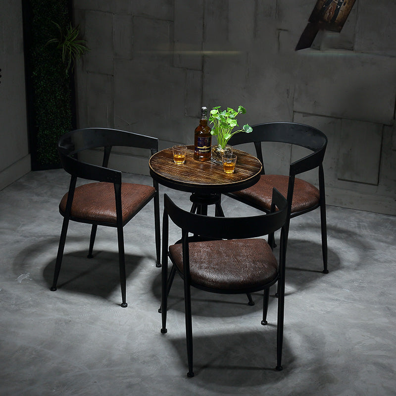 Modern Style Round Solid Wood Dining Set 1/2/3/4/5 Pieces Dining Set