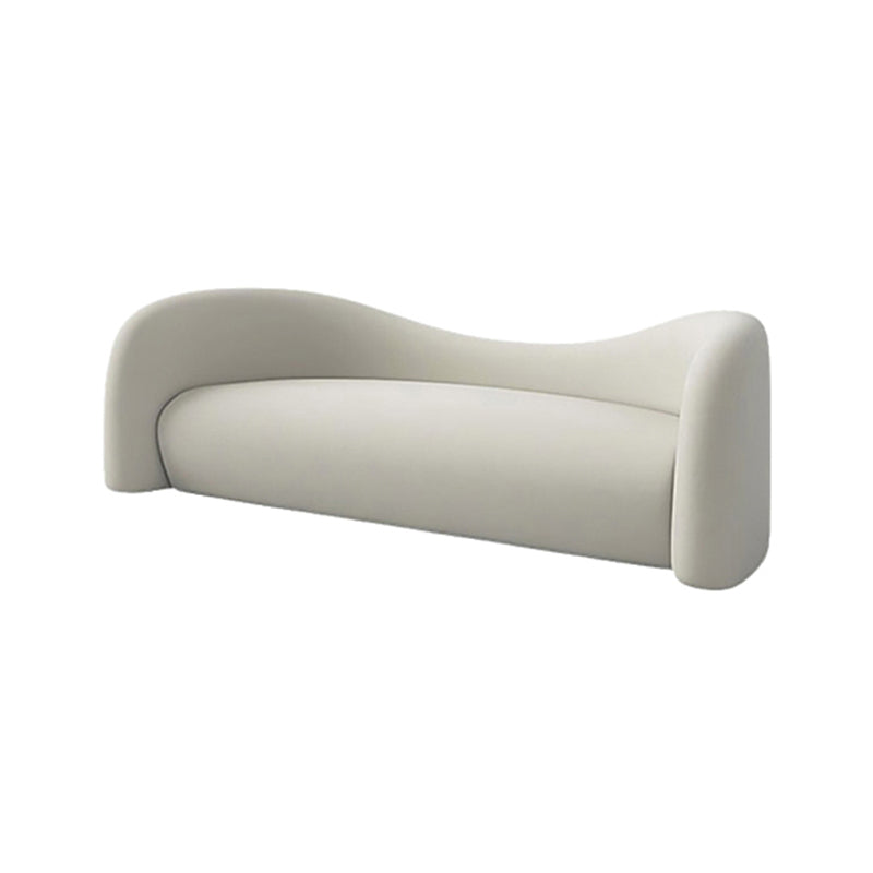Contemporary Curved Sofa Sloped Arm Sofa with Tight Back for Living Room
