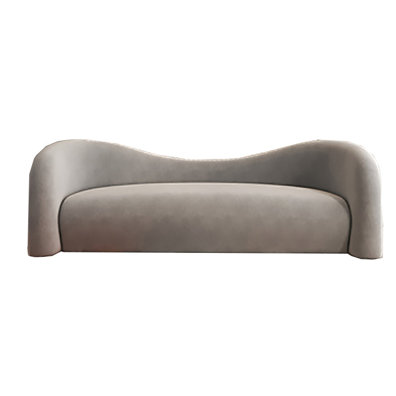 Contemporary Curved Sofa Sloped Arm Sofa with Tight Back for Living Room