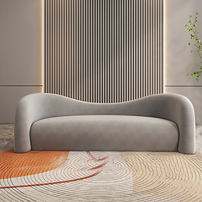 Contemporary Curved Sofa Sloped Arm Sofa with Tight Back for Living Room