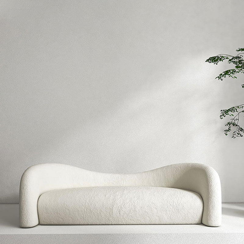 Contemporary Curved Sofa Sloped Arm Sofa with Tight Back for Living Room