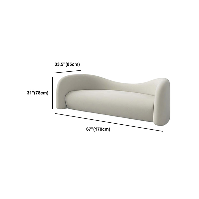 Contemporary Curved Sofa Sloped Arm Sofa with Tight Back for Living Room