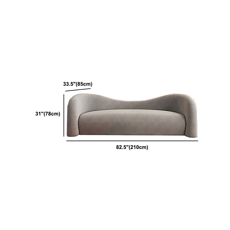 Contemporary Curved Sofa Sloped Arm Sofa with Tight Back for Living Room