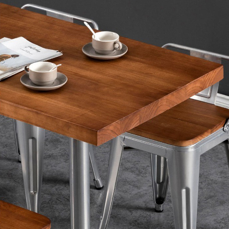 Industrial Dining Set 1/2/3/5 Pcs Kitchen Table and Chairs with Metal Frame