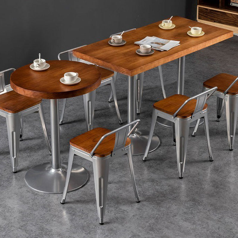 Industrial Dining Set 1/2/3/5 Pcs Kitchen Table and Chairs with Metal Frame