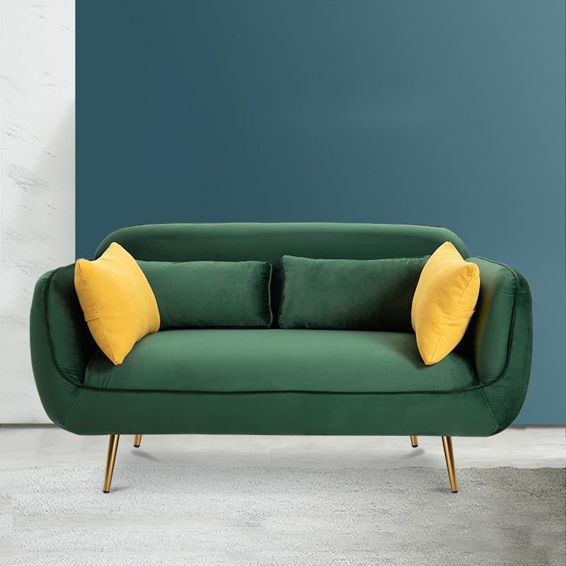 30.70" Wide Velvet Square Arm Sofa with Tight Back for Living Room