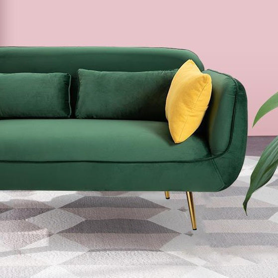 30.70" Wide Velvet Square Arm Sofa with Tight Back for Living Room